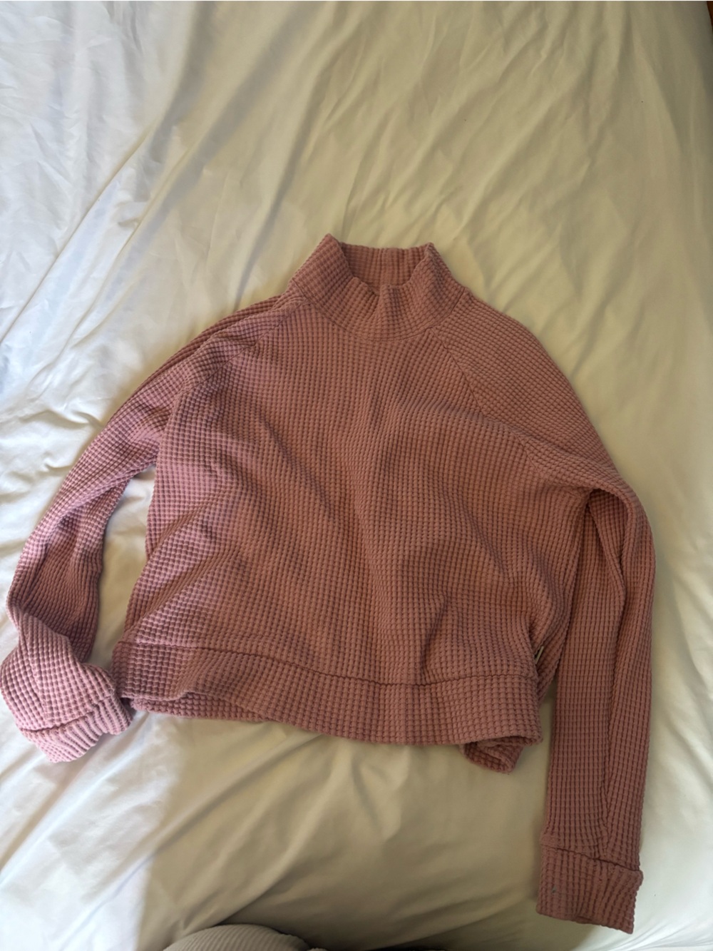 The North Face Mauve Waffle Knit Mock Neck Sweater